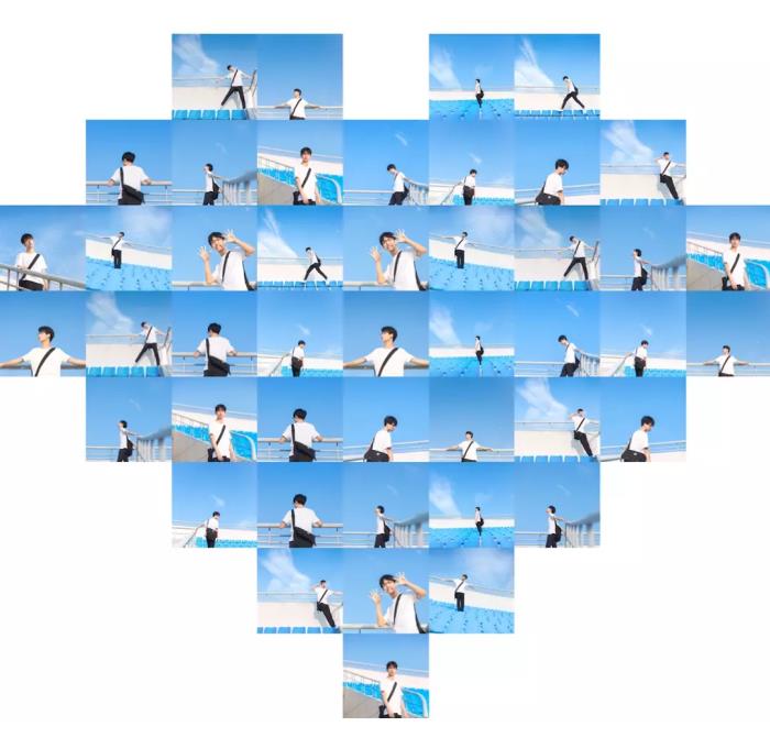 九宫格拼图,教你制作抖音上超火的心形九宫格拼图 - 天华易学